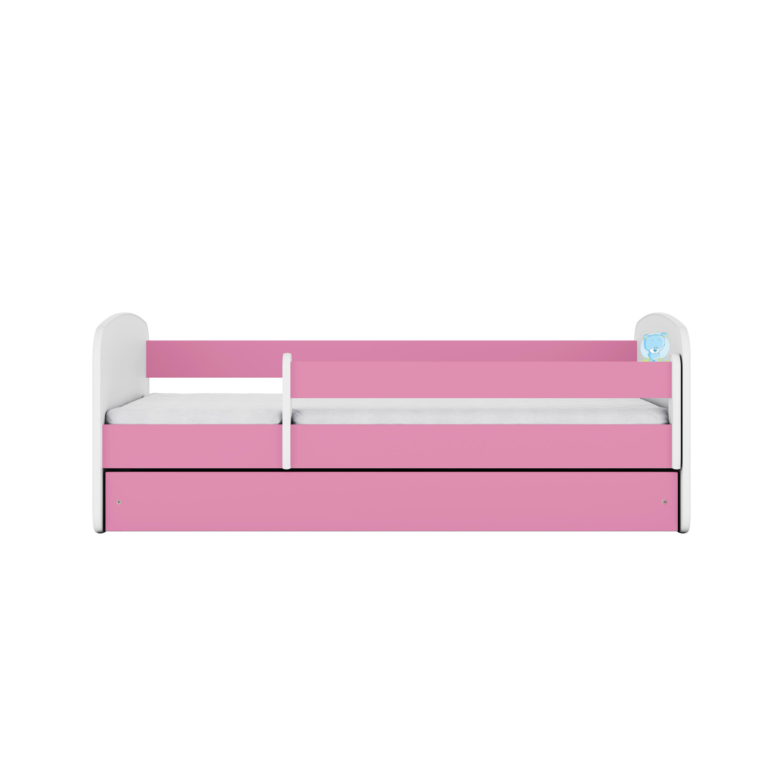KINDERBETT blauer Teddybär Blumen mit Schublade 160/80 90/61/164 - Rosa, Holzwerkstoff (80/160cm) - RAUMHIRSCH FURNITURE
