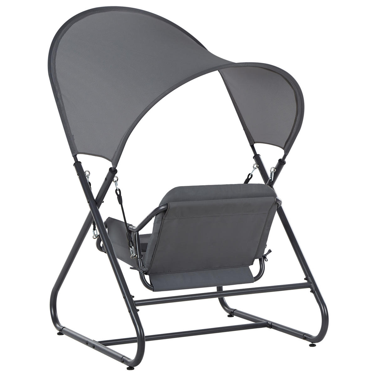 HOLLYWOODSCHAUKEL Grau Solagna - Grau, Metall (114/182/117cm) - Beliani