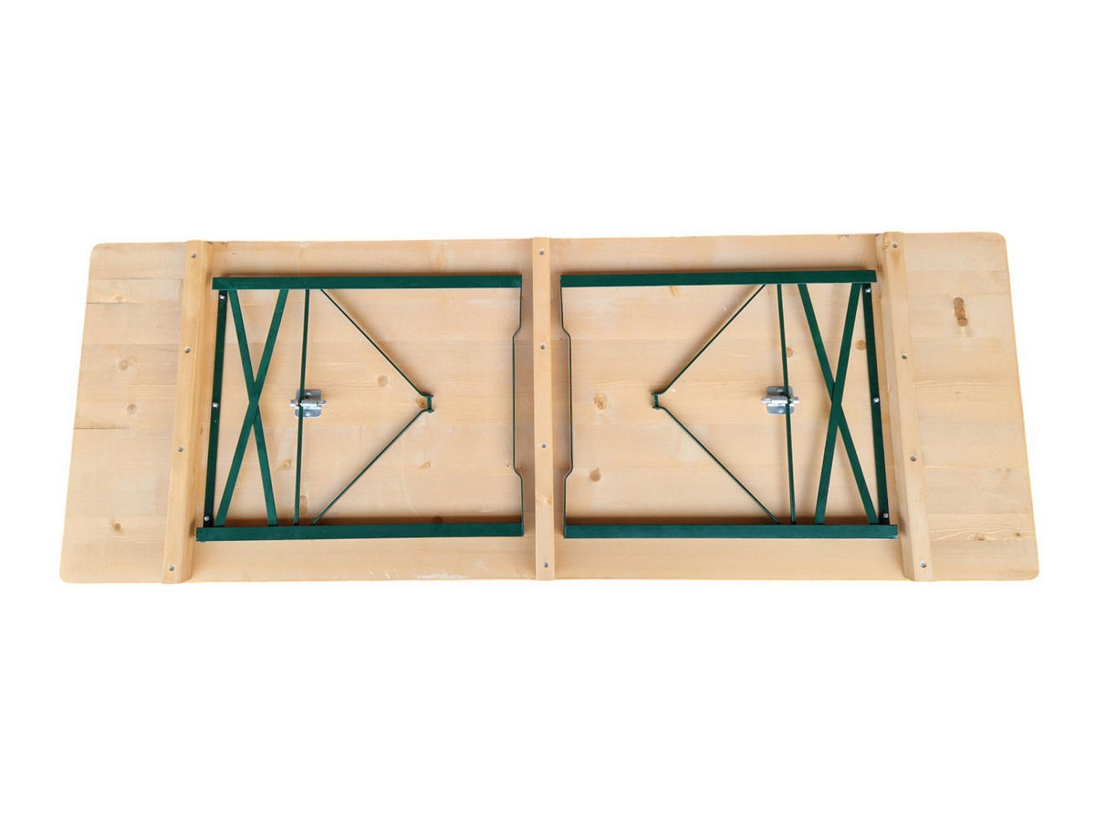 BIERZELTGARNITUR ALPENFEST PRO Premium Qualität Mit Rückenlehne 77x220x80cm Fichtenholz - Eichefarben, Holz - CHEFGASTRO