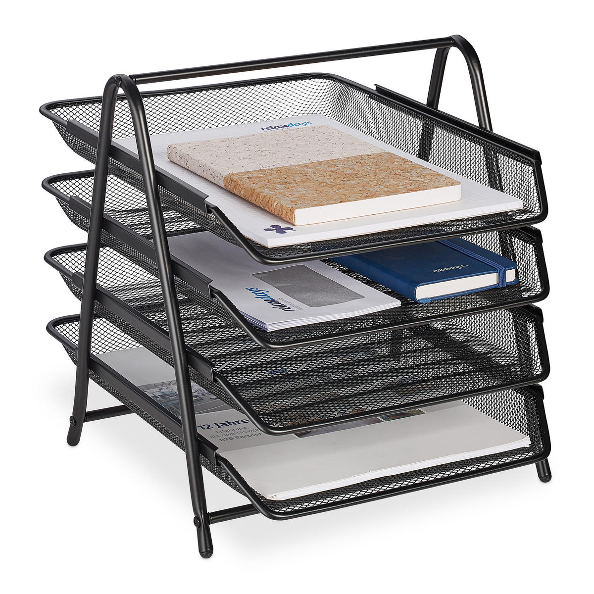 UKLADANIE dokumentov - čierna, kov (30/32.5/35.5cm) - Relaxdays