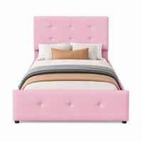 BETT mit Schublade 90x200 cm Samt Pink - Pink, Metall (90/200cm) - Meubliv