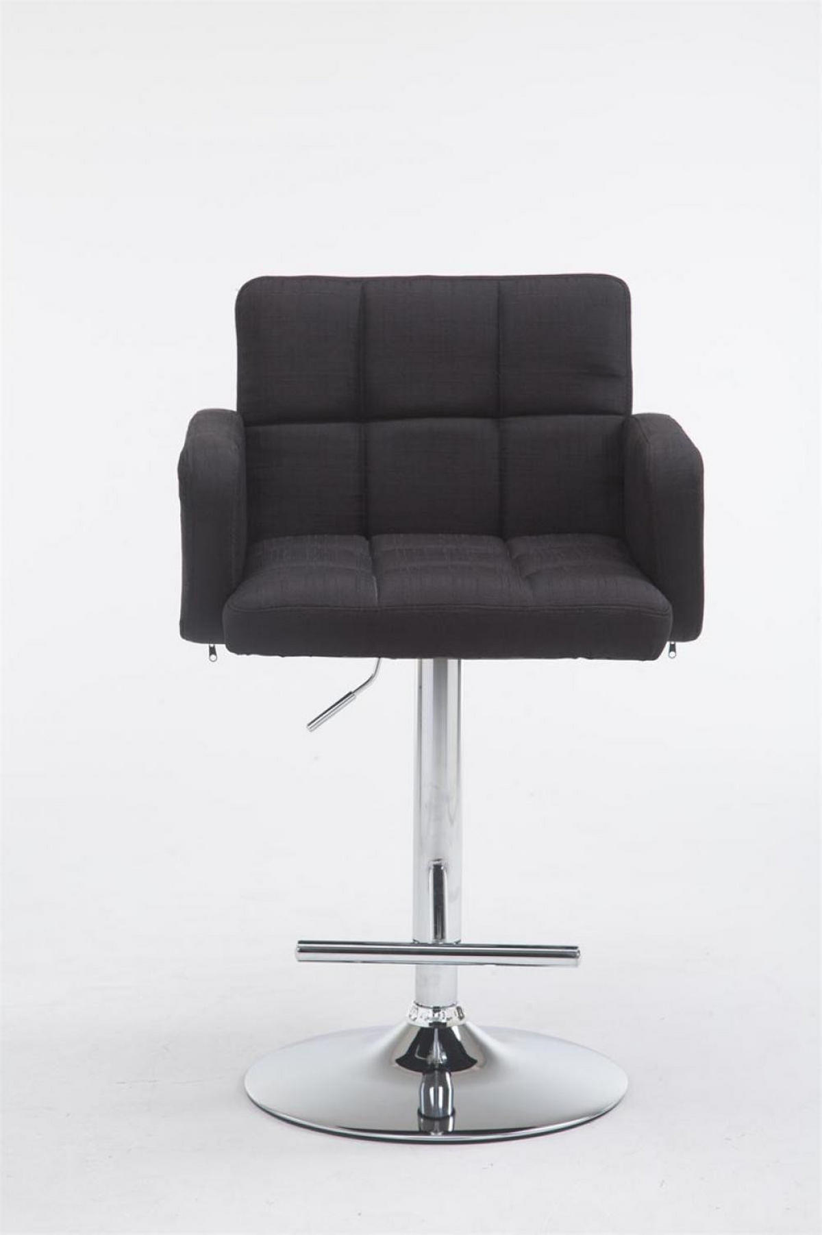 BARHOCKER Stoff schwarz - Chromfarben/Schwarz, Textil/Metall (60/93/56cm) - CLP