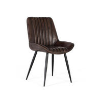 STUHL aus naturbelassenem dunkelbraunem Naturleder - Grau, Fell (53/87/63cm) - Giner y Colomer