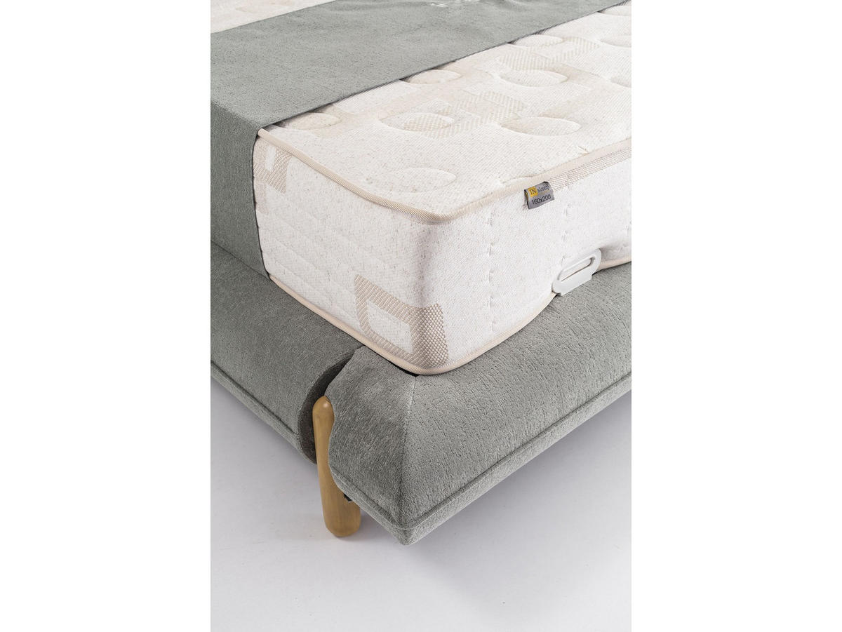 POLSTERBETT Tokyo Grau 150x200 Grau - Grau, Textil/Metall (150/200cm) - Villa Möbel