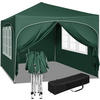 PAVILLON, Faltpavillon 3x3 m, mit 4 Seitenwänden, Grau - Grün, Metall (300/260/300cm) - Woltu