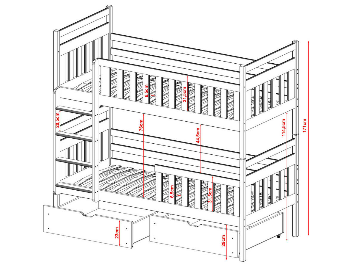 ETAGENBETT WEIß - Weiß, Holz (90/200cm) - FURNLUX