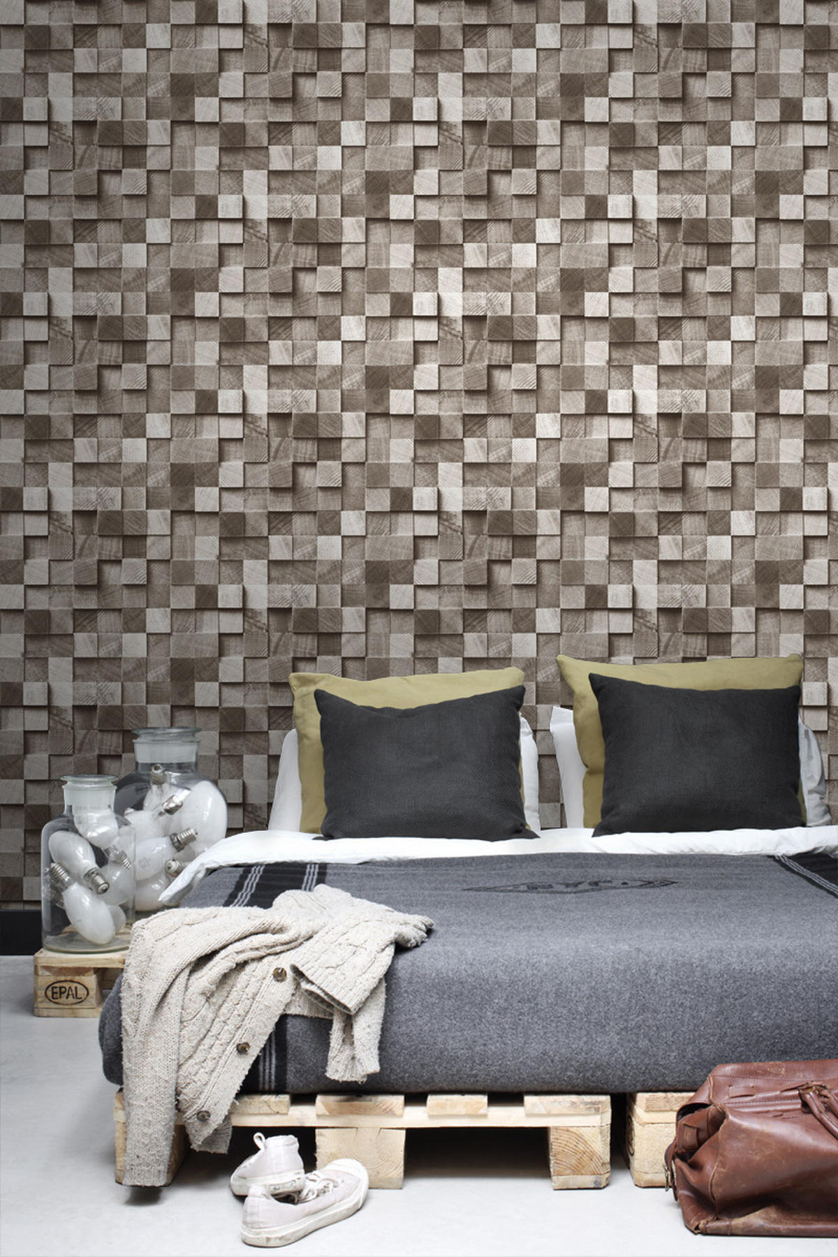 TAPETE 3D Holzoptik 53 cm x 10.05 m - Braun, Papier (53/1000cm) - ESTAhome