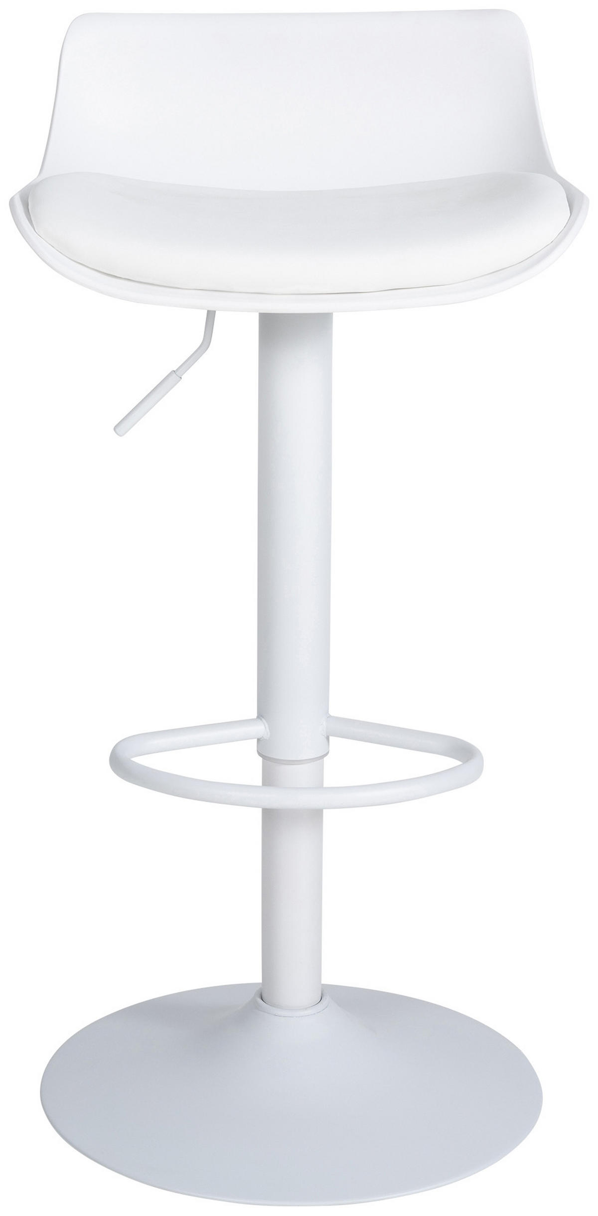 BARHOCKER höhenverstellbar Weiß JUTO Kunstleder 685-94x43x44 cm - Weiß, Leder/Metall (43/68.5/44cm) - DELUKE