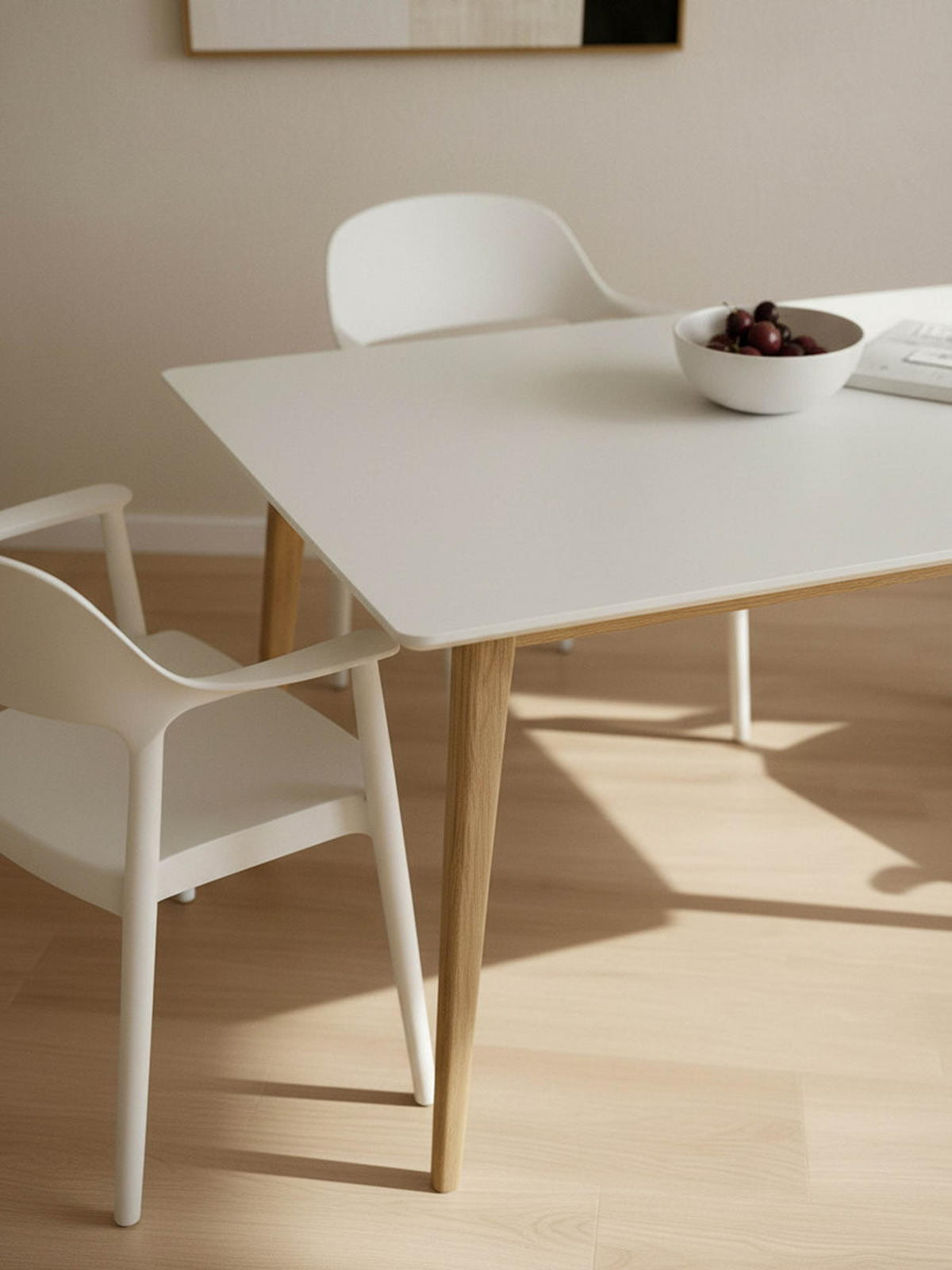 ESSTISCH Basic Natur - Weiß 90 x 150 - Braun, Holzwerkstoff (150/90/75cm) - Kenay Home