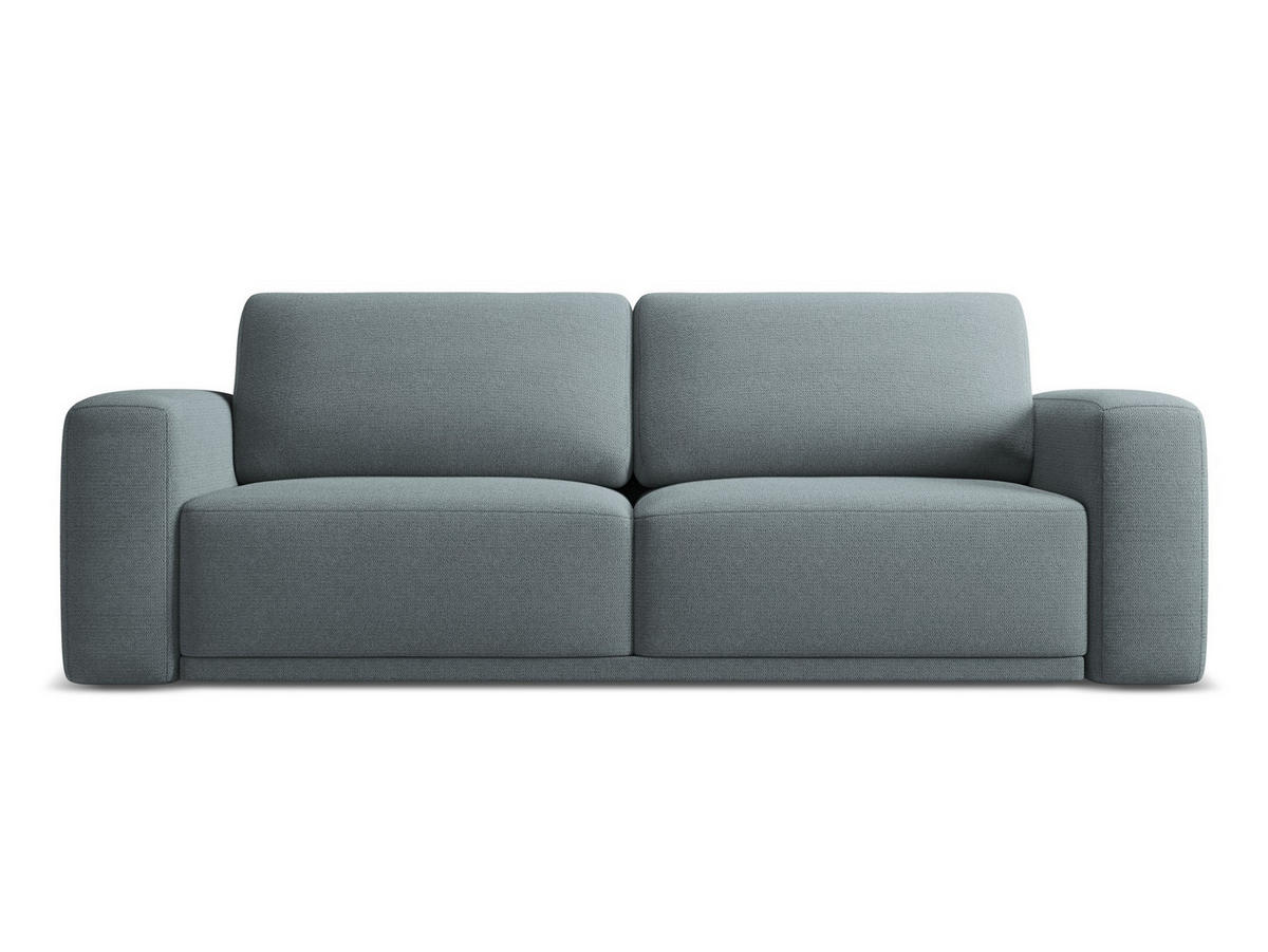 3-SITZER SOFA mit Schlaffunktion Chenille Stoff Blau - Blau/Blaugrau, Kunststoff/Textil (242/91/100cm) - Makamii