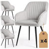 POLSTERSTUHL 4er Set, Metallbeine Grau, Schwarz 54,5/82/58 - Schwarz/Grau, Textil (55/82/58cm) - RAUMHIRSCH FURNITURE