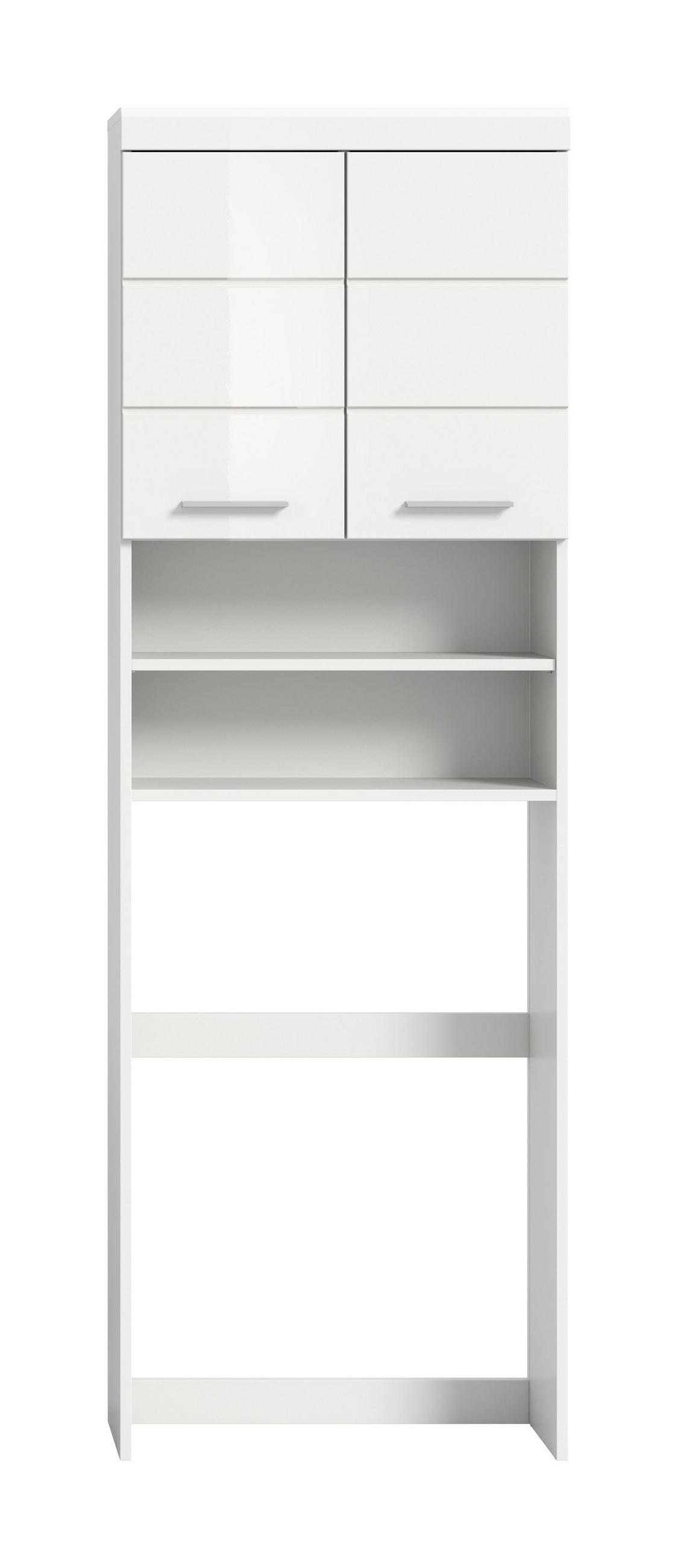 WASCHMASCHINENÜBERBAU Vento Bad in weiß Nachbildung und weiß hochglanz B/H/T: 63x191x24 cm - Weiß, Holz (63/191/24cm)