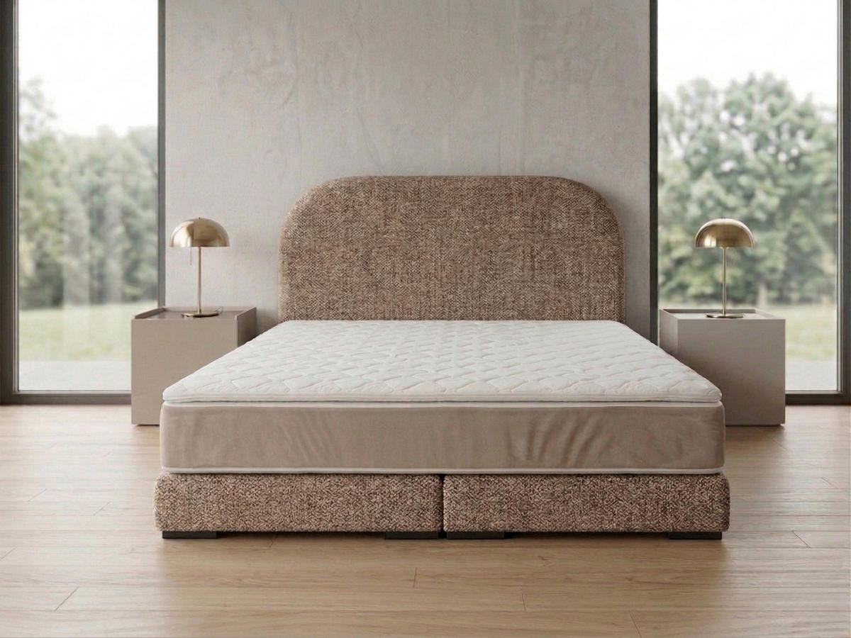 POLSTERBETT LEON1 200x 200 cm Farbe: Hellbraun - Hellbraun, Textil (200/200cm) - A&J MöbelLand