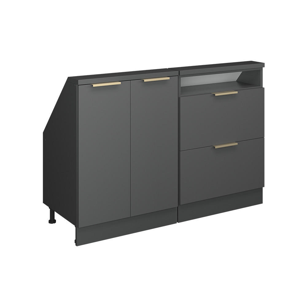 SADA SKŘÍNÍ PRO ŠIKMOU STŘECHU Rion Antracitově zlatý - antracitová, kompozitní dřevo (120/81.6/46cm) - Vicco