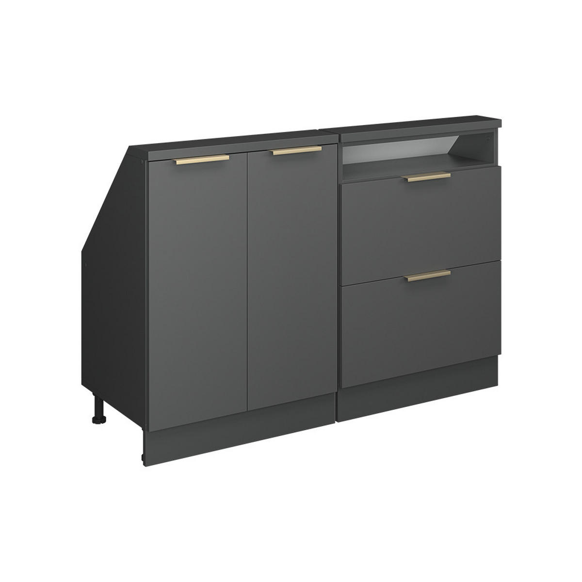 SADA SKŘÍNÍ PRO ŠIKMOU STŘECHU Rion Antracitově zlatý - antracitová, kompozitní dřevo (120/81.6/46cm) - Vicco