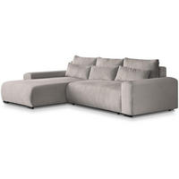 ECKSCHLAFSOFA Benny cappuccino links - Schwarz/Cappuccino, Kunststoff/Textil (271/185cm) - Beautysofa