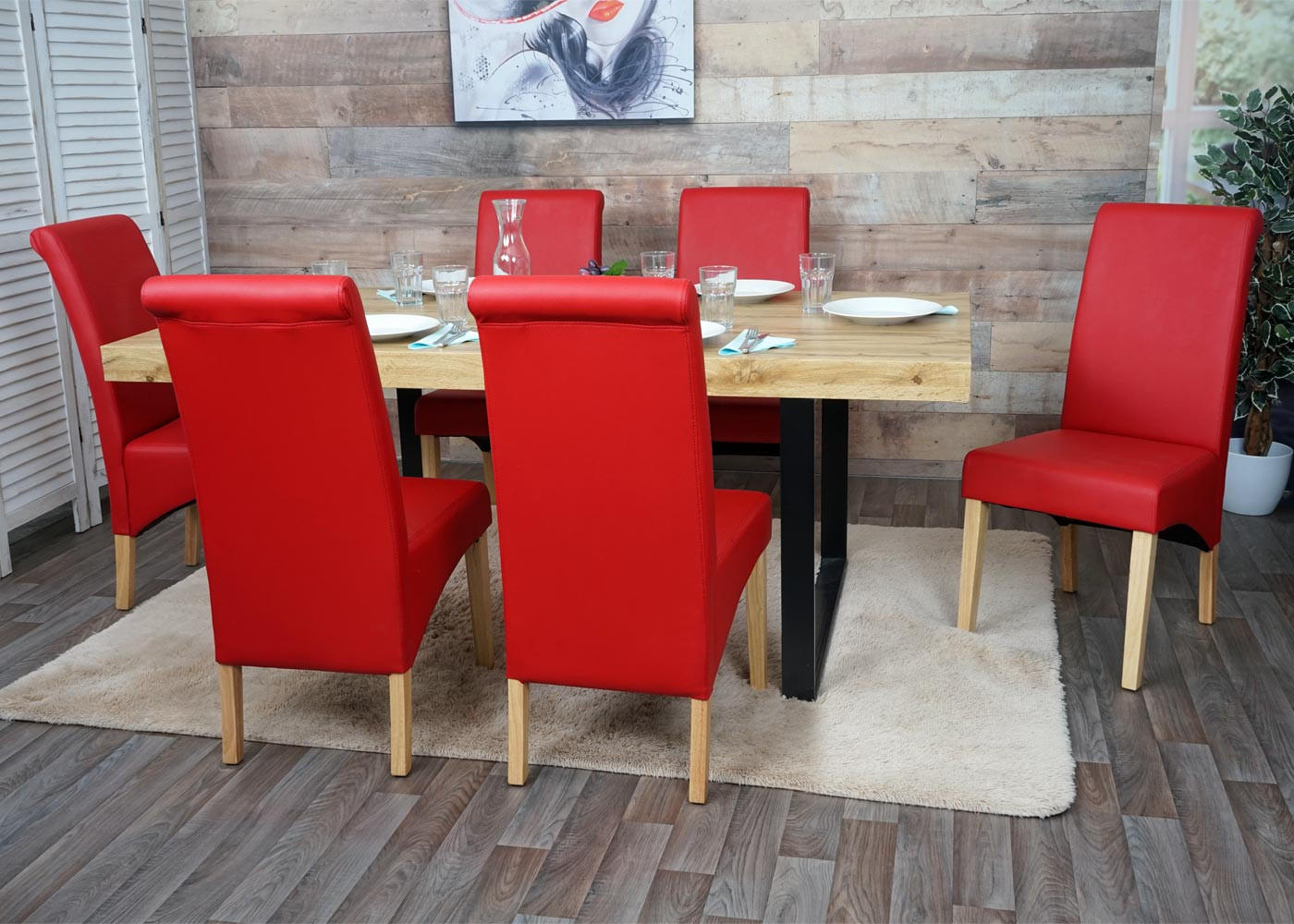 ESSZIMMERSTUHL Rot 2er-Set - Rot, Textil (46/99/50cm) - MCW