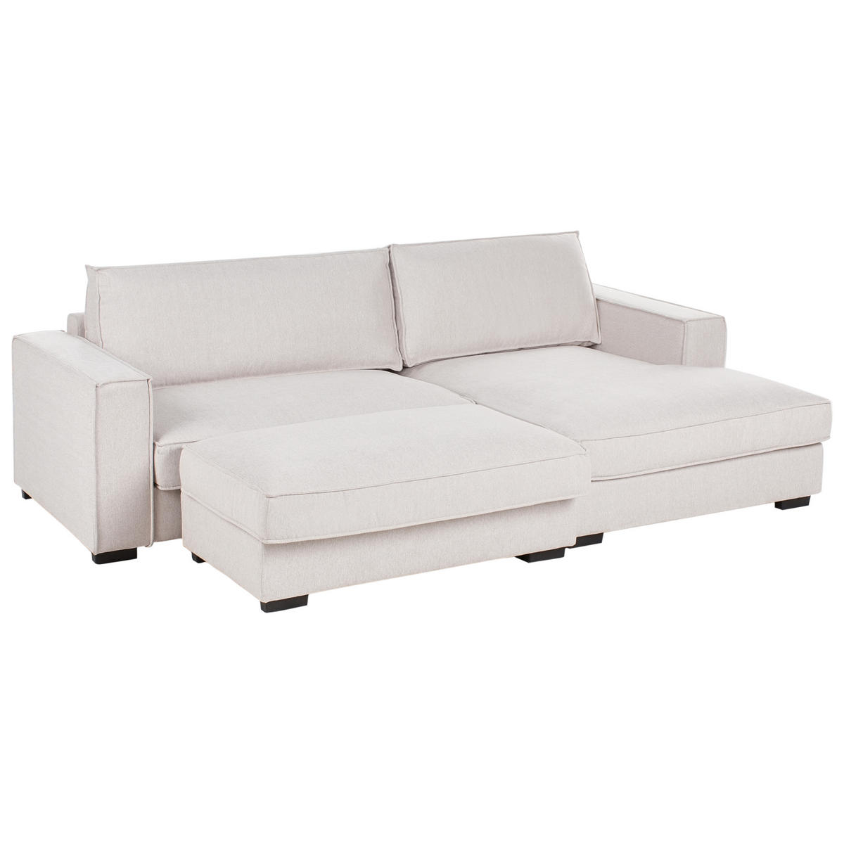 COLȚAR textil bej deschis pe partea stângă Renders - bej, material textil (257/136cm) - Beliani