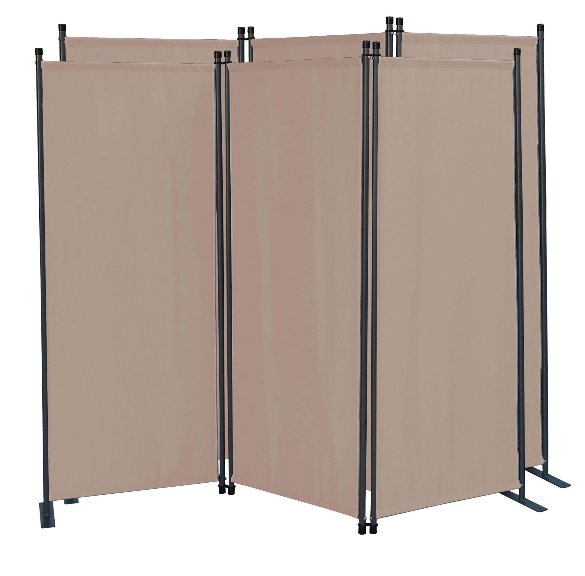 PARAVENT 2 Stück 3-tlg. 170x165 cm Beige - Beige, Metall (170/165cm) - QUICK STAR
