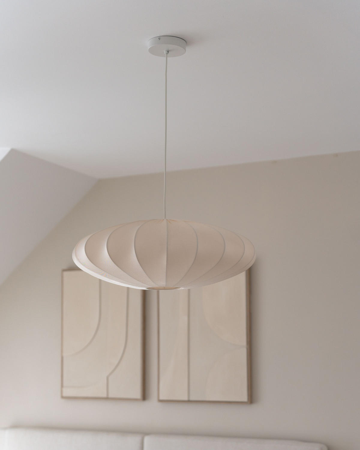 HÄNGELEUCHTE Cremeweiß Guacara - Creme, Textil (55/55/78cm) - Beliani