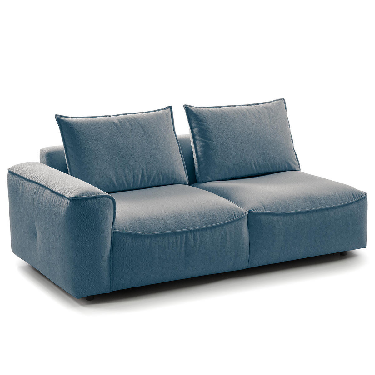2,5-SITZER SOFA - modular - Blau/Schwarz, Kunststoff/Textil (184/82/99cm) - home24