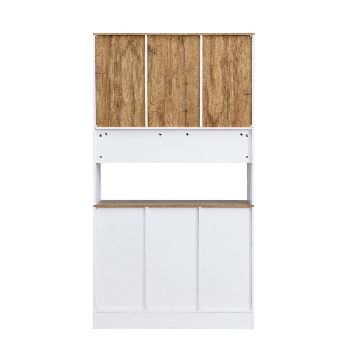 KÜCHENSCHRANK Mit Vitrine Weiß-Holzmaserung Esszimmer 94,5/175,5/30 cm - Weiß, Kunststoff (30/175.5/94.5cm) - Rolipo