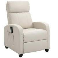 MASSAGESESSEL Kunstleder Schaumstoff Cremeweiß - Creme/Schwarz, Kunststoff (88/98/68cm) - HOMCOM