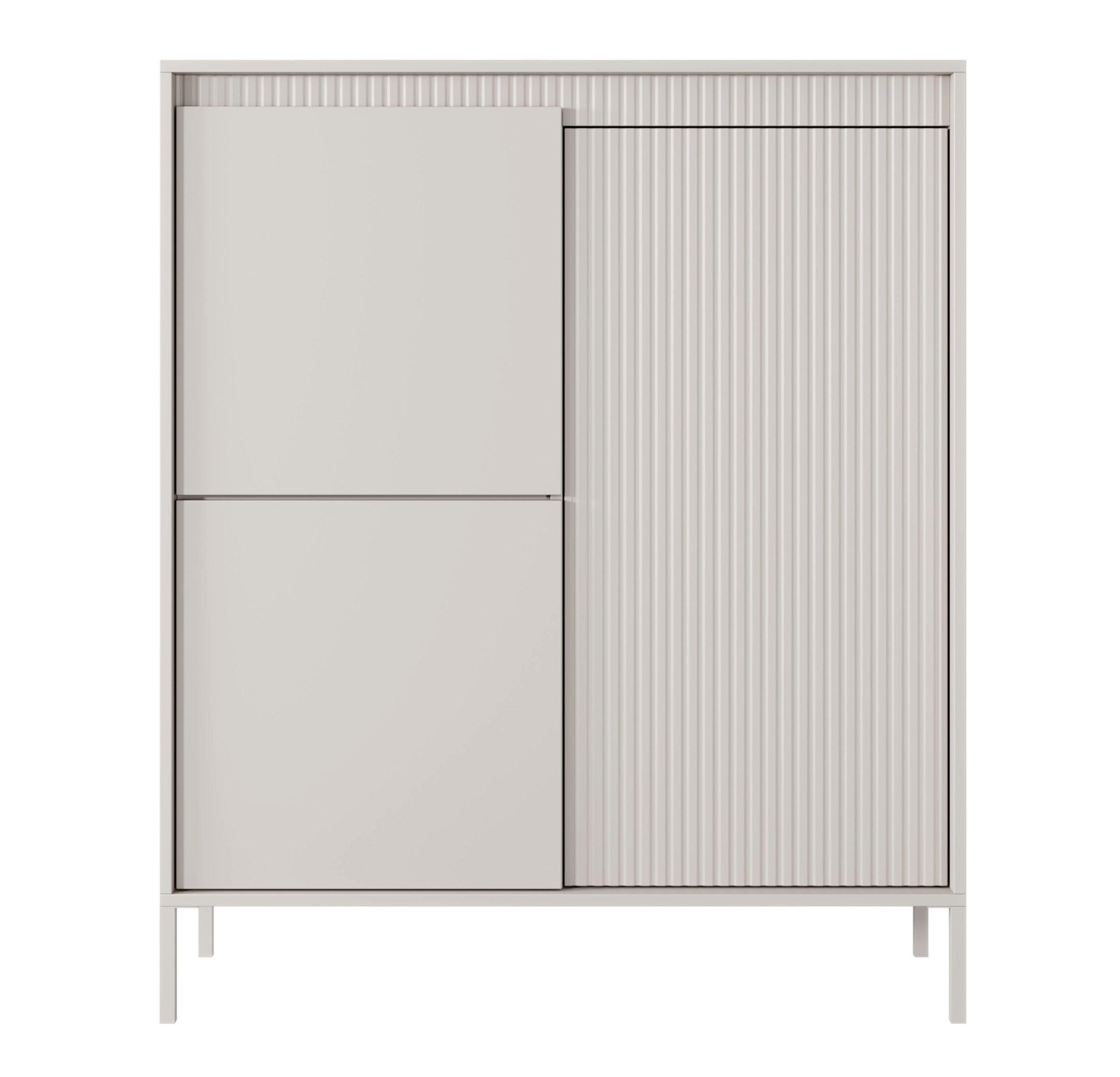 HIGHBOARD Falsetto Beige 104 cm - Beige, Holzwerkstoff/Metall (104/103.5/39.5cm) - Selsey