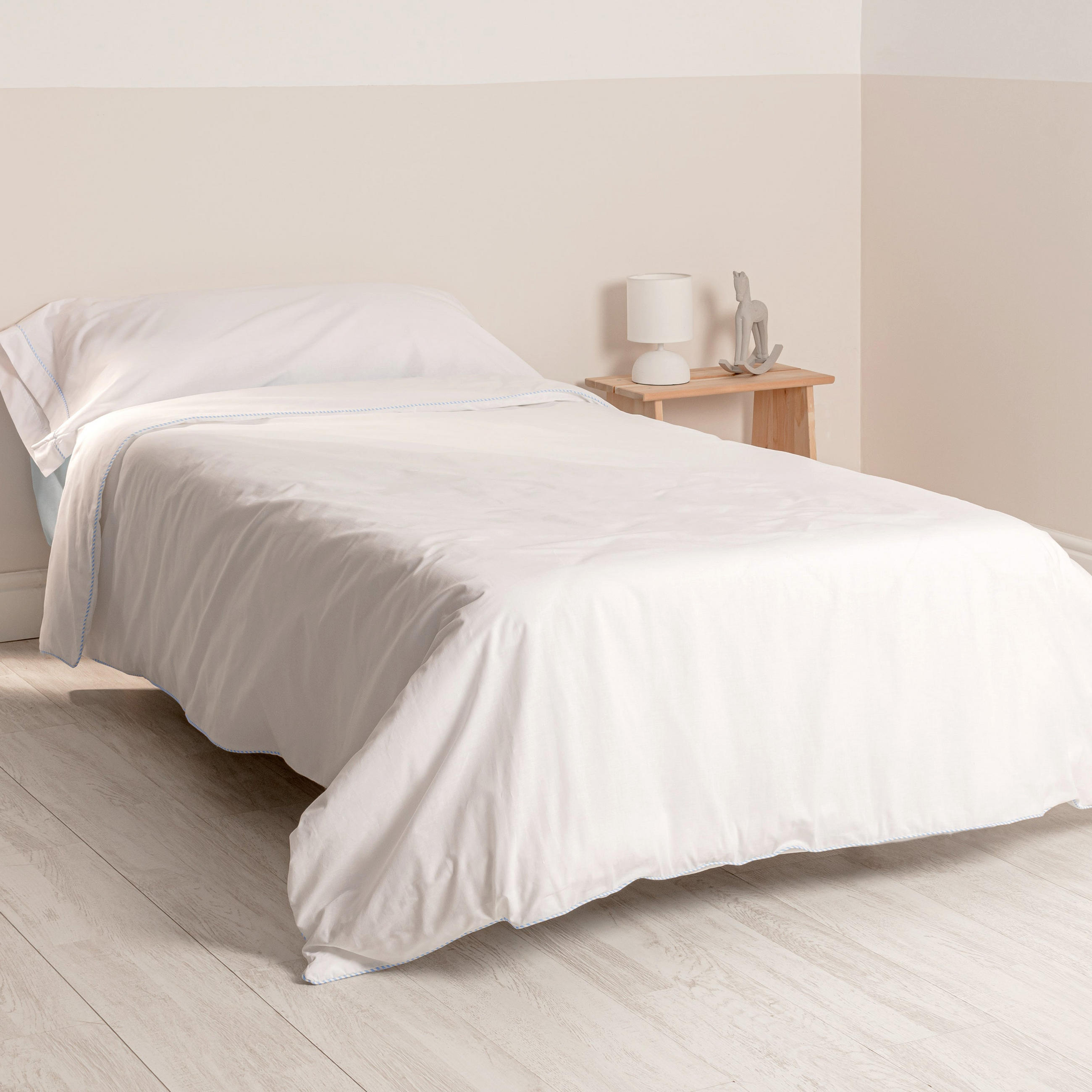 BETTBEZUG 2er-Set teiliges essential 135/140x200 cm (standardgrösse) blau - Blau, Textil (140/200cm) - Happy Friday