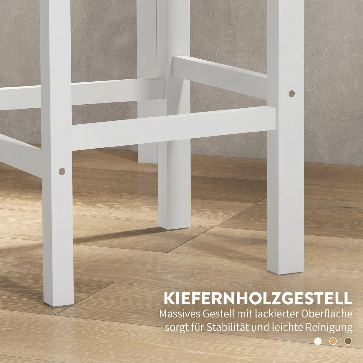 BARHOCKER Natur 2er-Set 41/46/97,5 cm - Naturfarben, Holz (46/97.5/41cm) - PANGIVO