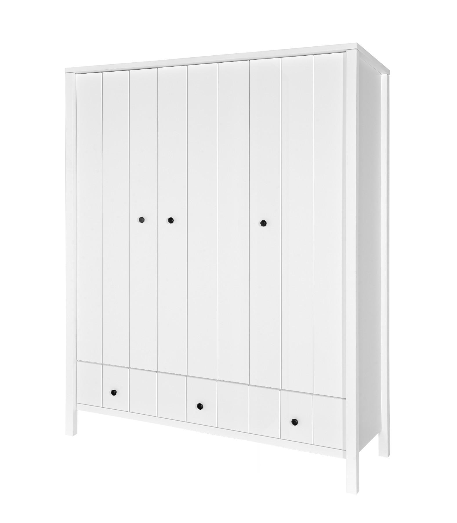 KINDERKLEIDERSCHRANK Allpin_3, 3-türig – ideal für das Kinderzimmer - Weiß, Holzwerkstoff (148.5/190/55cm) - RAUMHIRSCH FURNITURE