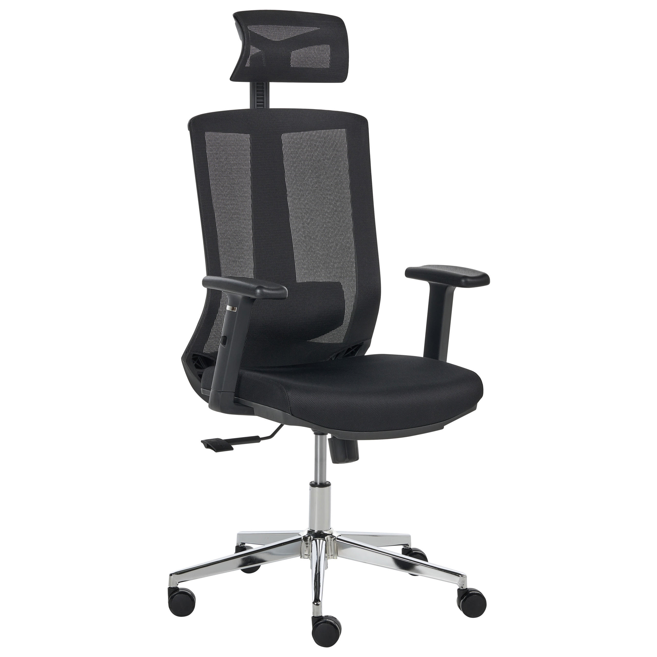 BÜROSTUHL Stoff Schwarz Enso - Schwarz, Textil (66/123/66cm) - Beliani