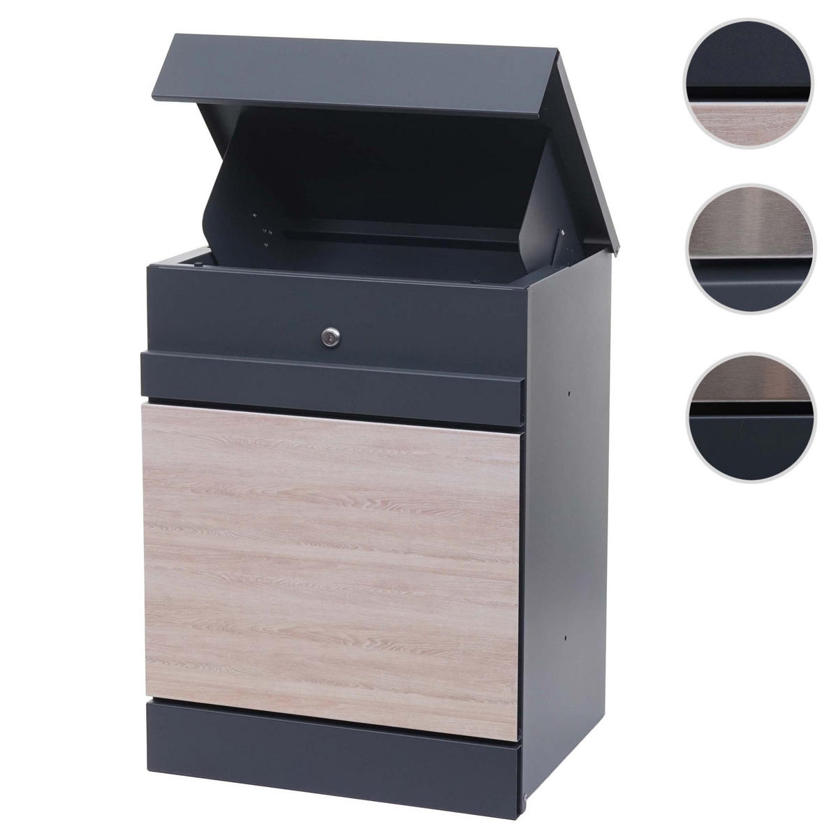PAKETKASTEN obdĺžnikový antracit, hnedý - hnedá/antracitová, kov (45/58/36cm) - MCW