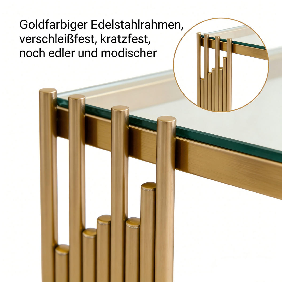 BEISTELLTISCH Gold-Transparent 41/41/46 cm - Goldfarben, Metall (41/41/46cm) - PANGIVO