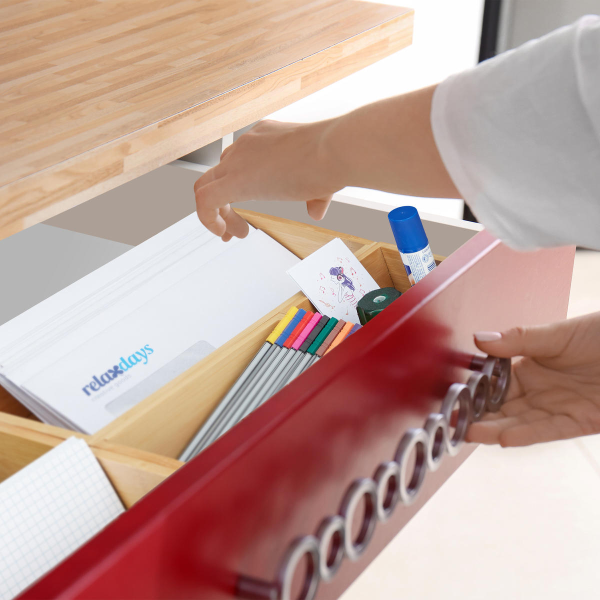 5XORDNUNGSBOX - Hellbraun, Holz/Holzwerkstoff (18/27.5/6.5cm) - Relaxdays