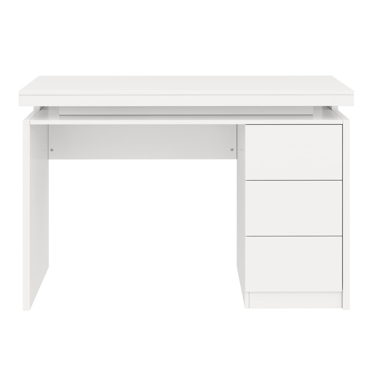 SCHREIBTISCH LED 120cm 3 Schubladen Homeoffice modern - Weiß, Holzwerkstoff (120/50/78.5cm) - FLIEKS