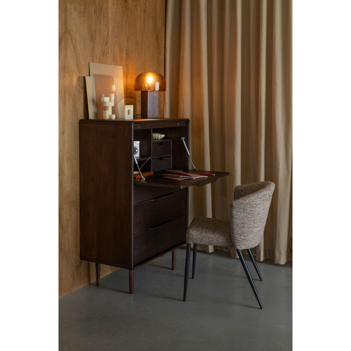 KOMMODE Elroy Hoch Walnussfarbe - Braun, Holz (80/120/45cm) - Dutchbone
