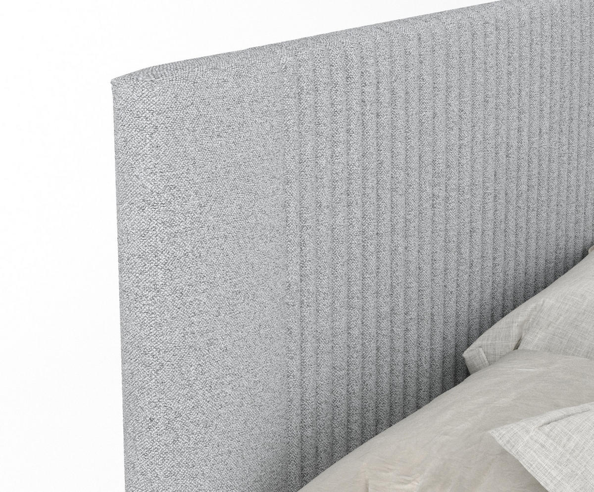 BOXSPRINGBETT Bergamo Hellgrau 200/200 cm - Hellgrau/Schwarz, Holz/Holzwerkstoff (200/200cm) - Maison de Reve