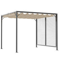 PAVILLON, Pergola, Polyester, Beige - Dunkelgrau/Beige, Kunststoff/Metall (280/238/300cm) - Outsunny