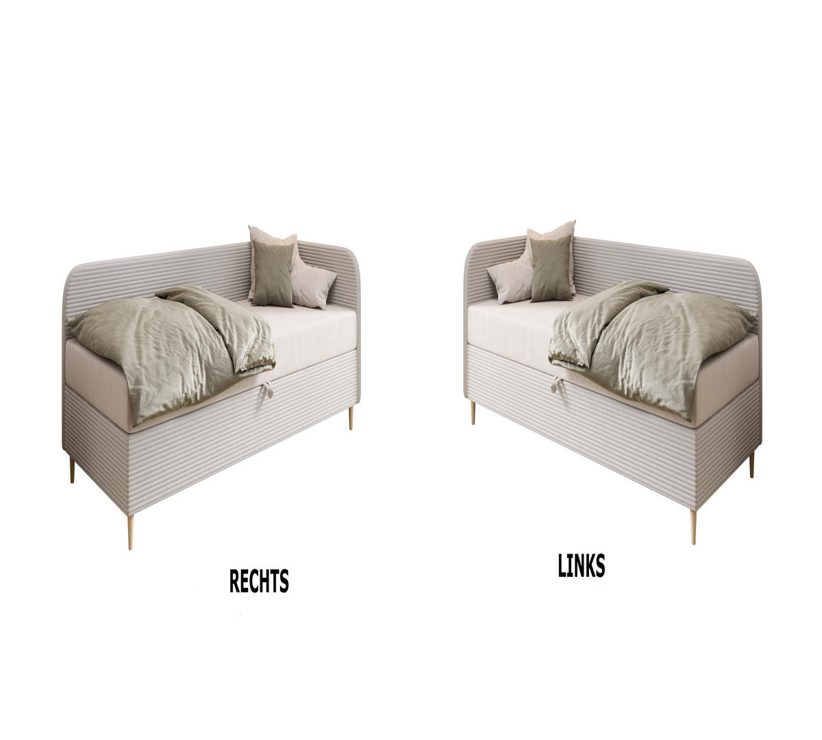 BOXBETT MIKO 90x200 mit Matratze H3, Bonell und Topper RIVIERA 91+LINCOLN 90 - Grau, Textil (90/200cm) - Bedante