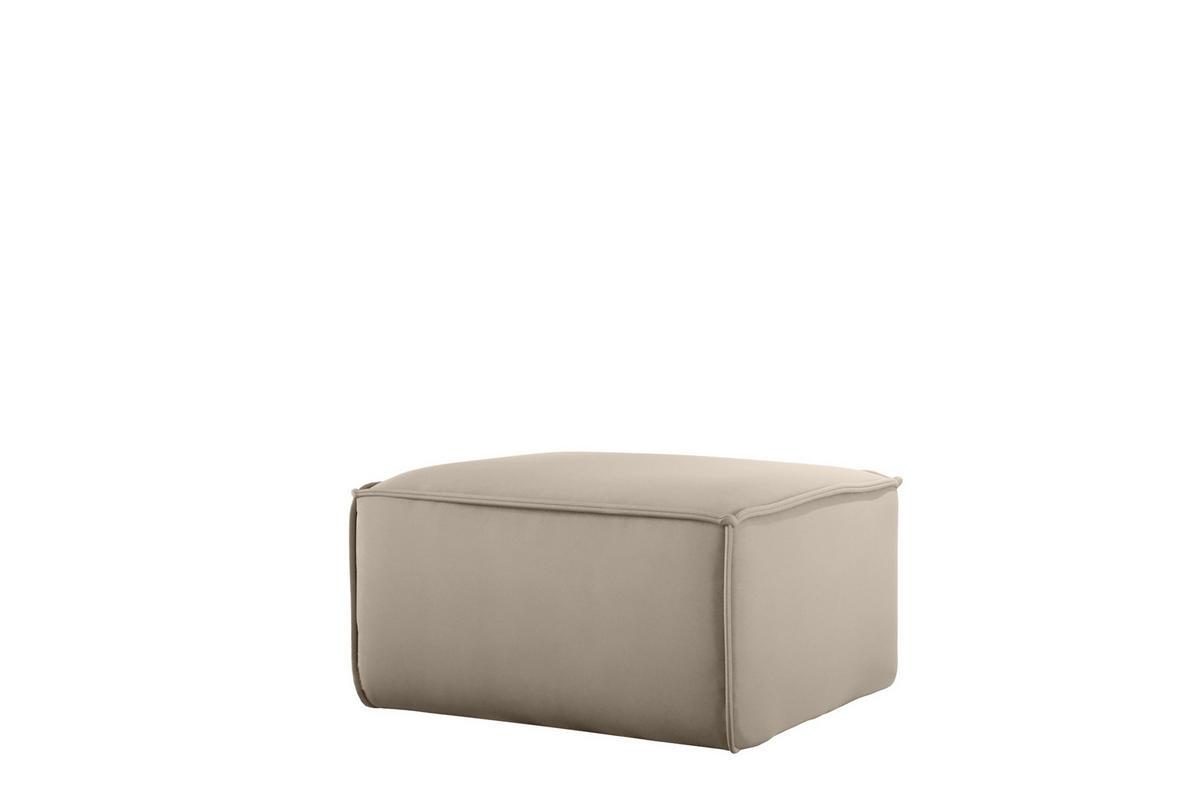 POLSTERHOCKER Celes Prem.65 Op. Velvet - Beige, Holzwerkstoff/Textil (65/40/65cm) - Fun Möbel