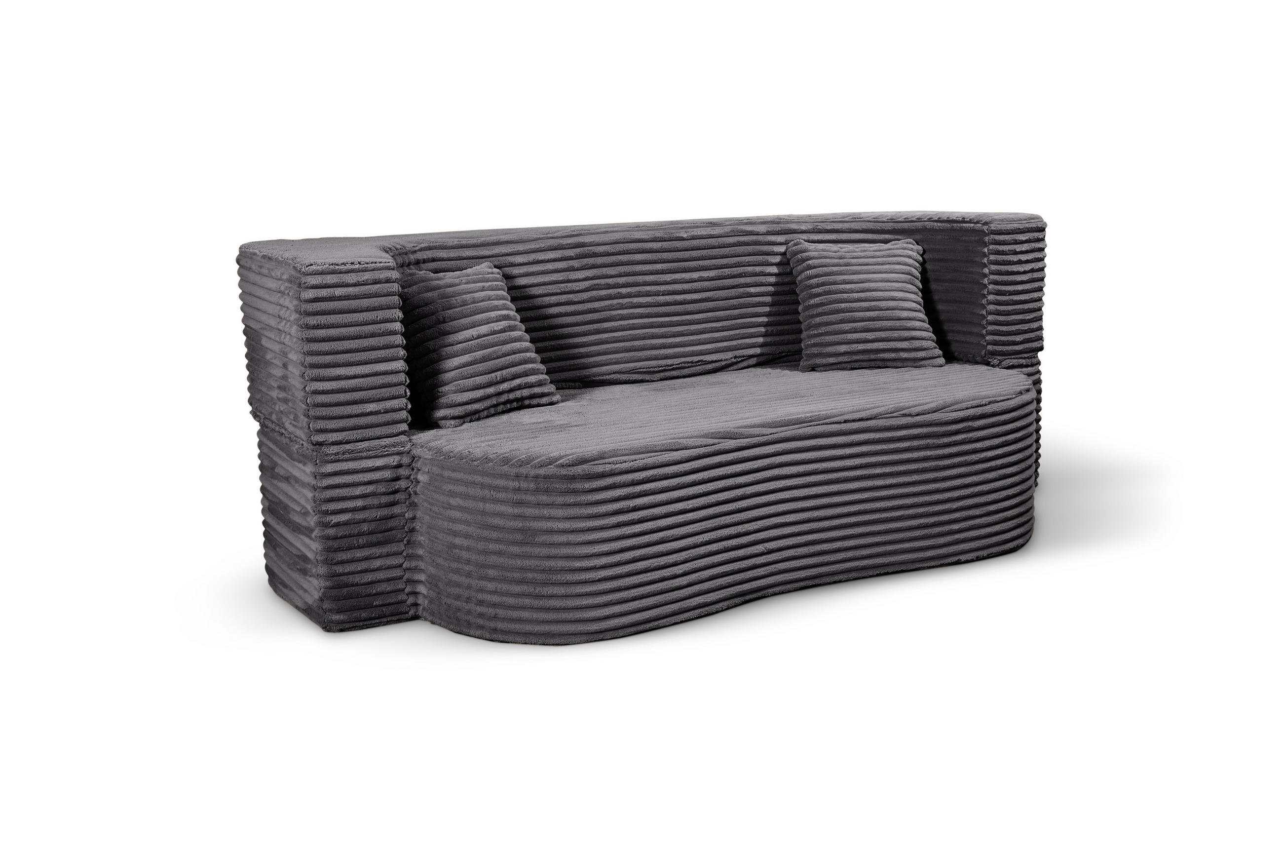 SCHLAFSOFA MYFOAM, Sofa mit Schlaffunktion, Farbe: Grau, Cordstoff - Grau, Textil (200/80/72cm) - Storez24
