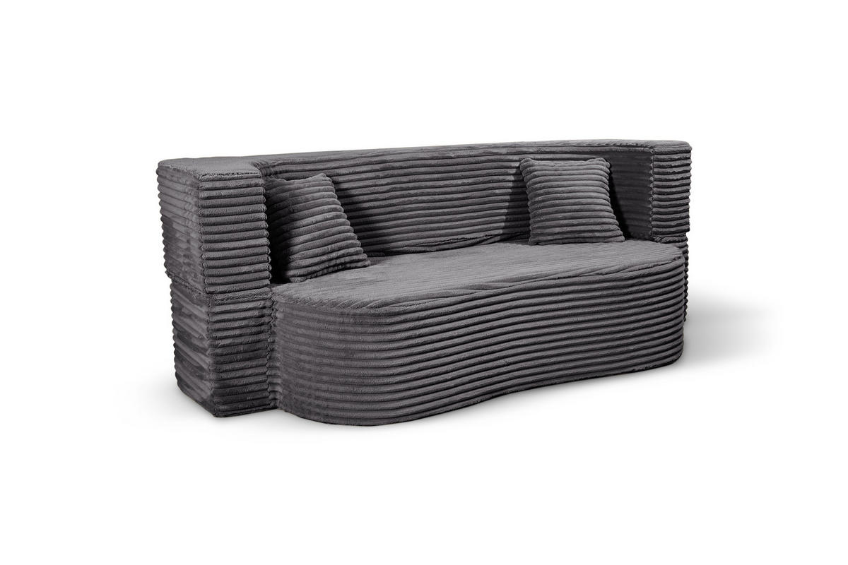 SCHLAFSOFA MYFOAM, Sofa mit Schlaffunktion, Farbe: Grau, Cordstoff - Grau, Textil (200/80/72cm) - Storez24