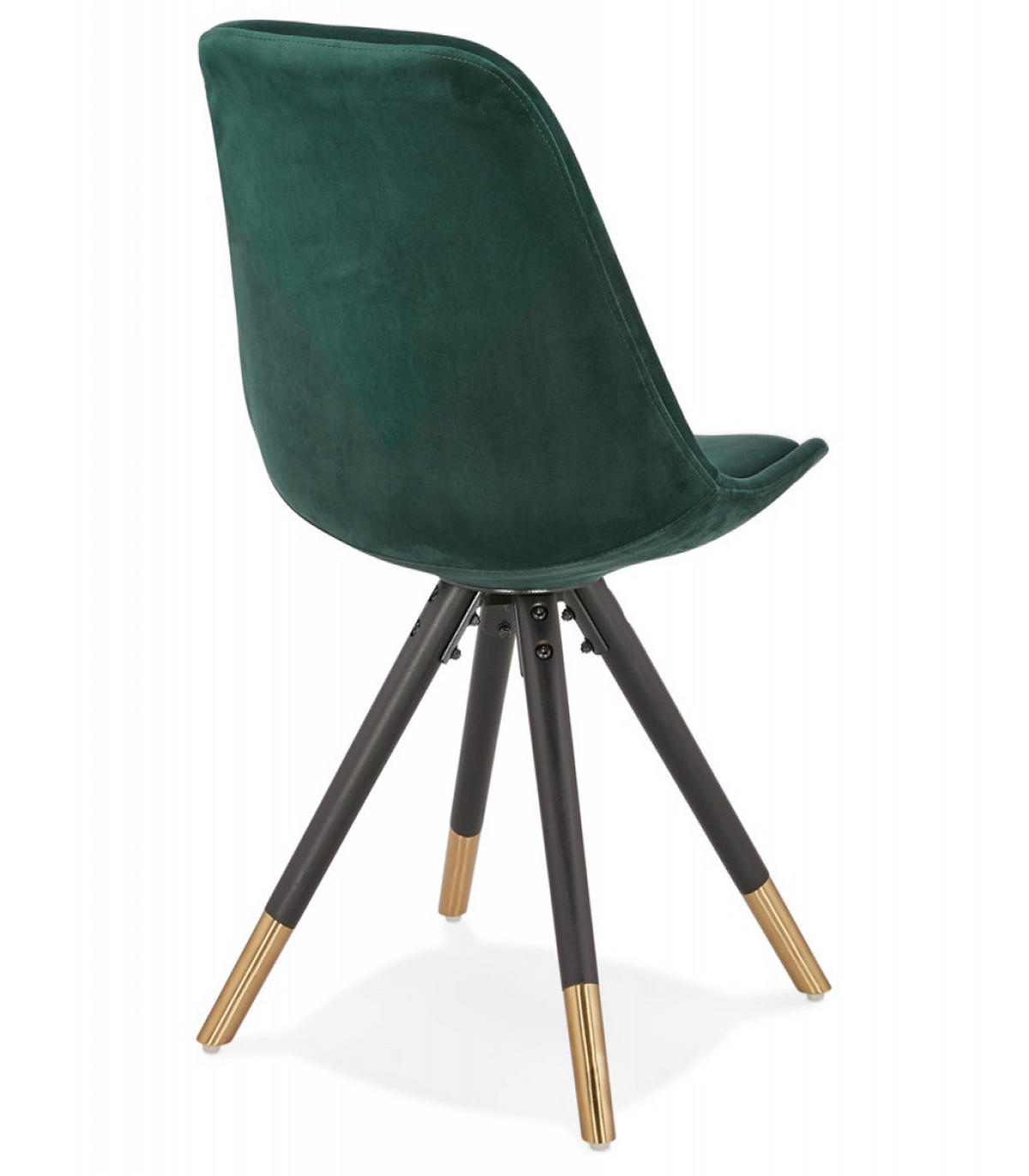 STUHL Stoffbezug Holzgestell mit Goldakzenten, Grün 48x56x83 cm - Schwarz/Grün, Holz/Buchenholz (48/83/56cm) - KADIMA DESIGN