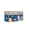KINDERBETT Karolina 210x114x106 Massivholz Grau Textilset Spaceman - Pastellblau/Grau, Holz (90/200cm) - 58aufmkessel