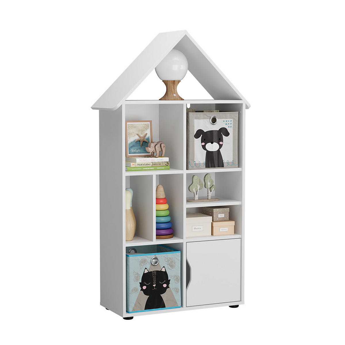 KINDERREGAL Estell Weiß 71 x 148.4 cm - Weiß, Holzwerkstoff (71/148.4/32.1cm) - Vicco