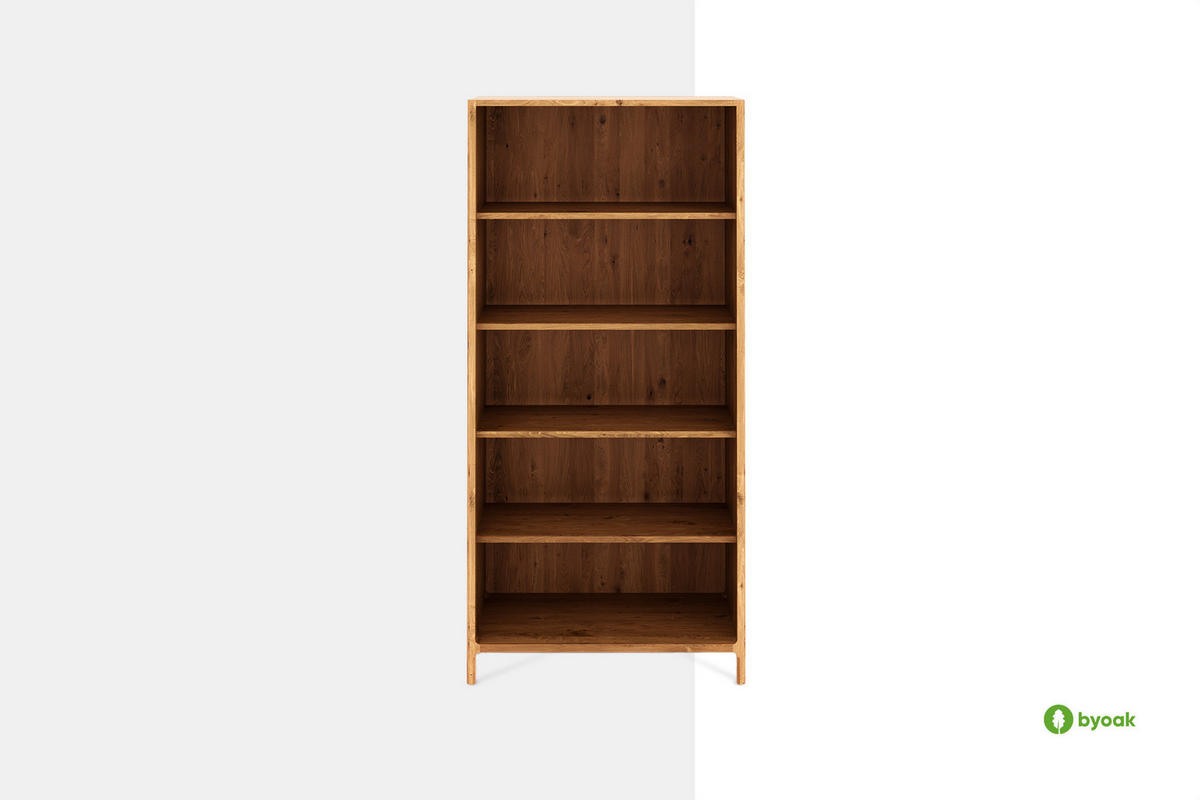 REGAL PAUL - Wildeiche, Holz (90/188/40cm) - byoak