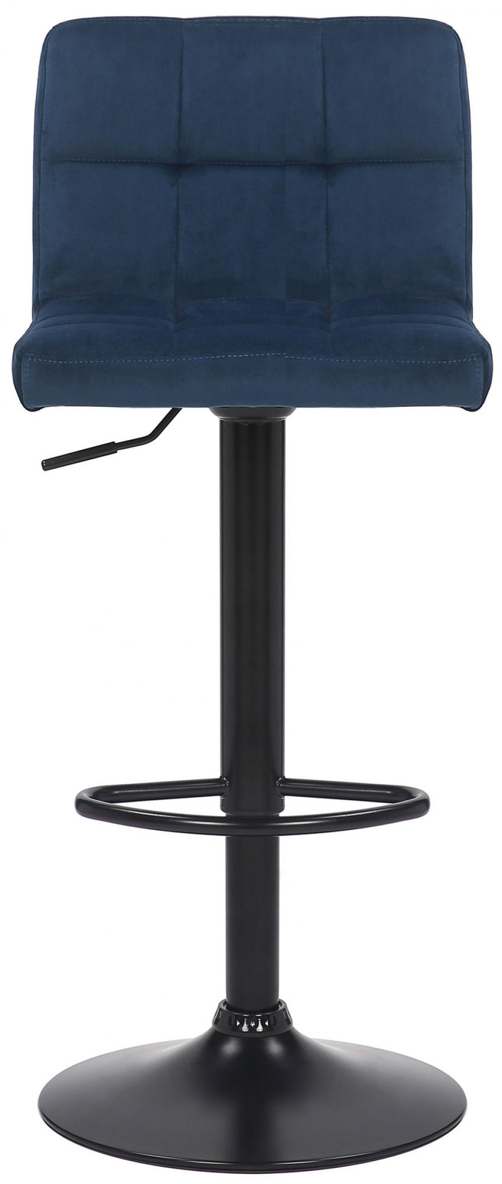 BARHOCKER 2er Set Samt Blau - Blau/Schwarz, Textil/Metall (40/85/40cm) - CLP