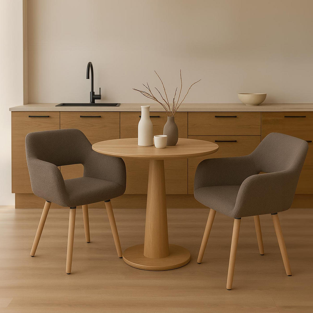 ESSZIMMERSTUHL taupe - Taupe, Textil (56/80/53cm) - MCW