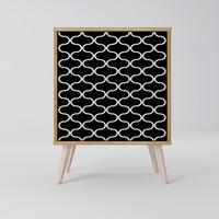 SIDEBOARD TESSELATED BLACKNESS, Eichefarben, 57,5x42x77,5 cm, Schräge Buchenholzfüße - Eichefarben/Buchefarben, Holzwerkstoff/Buchenholz (57.5/77.5/42cm) - SpaceRebels